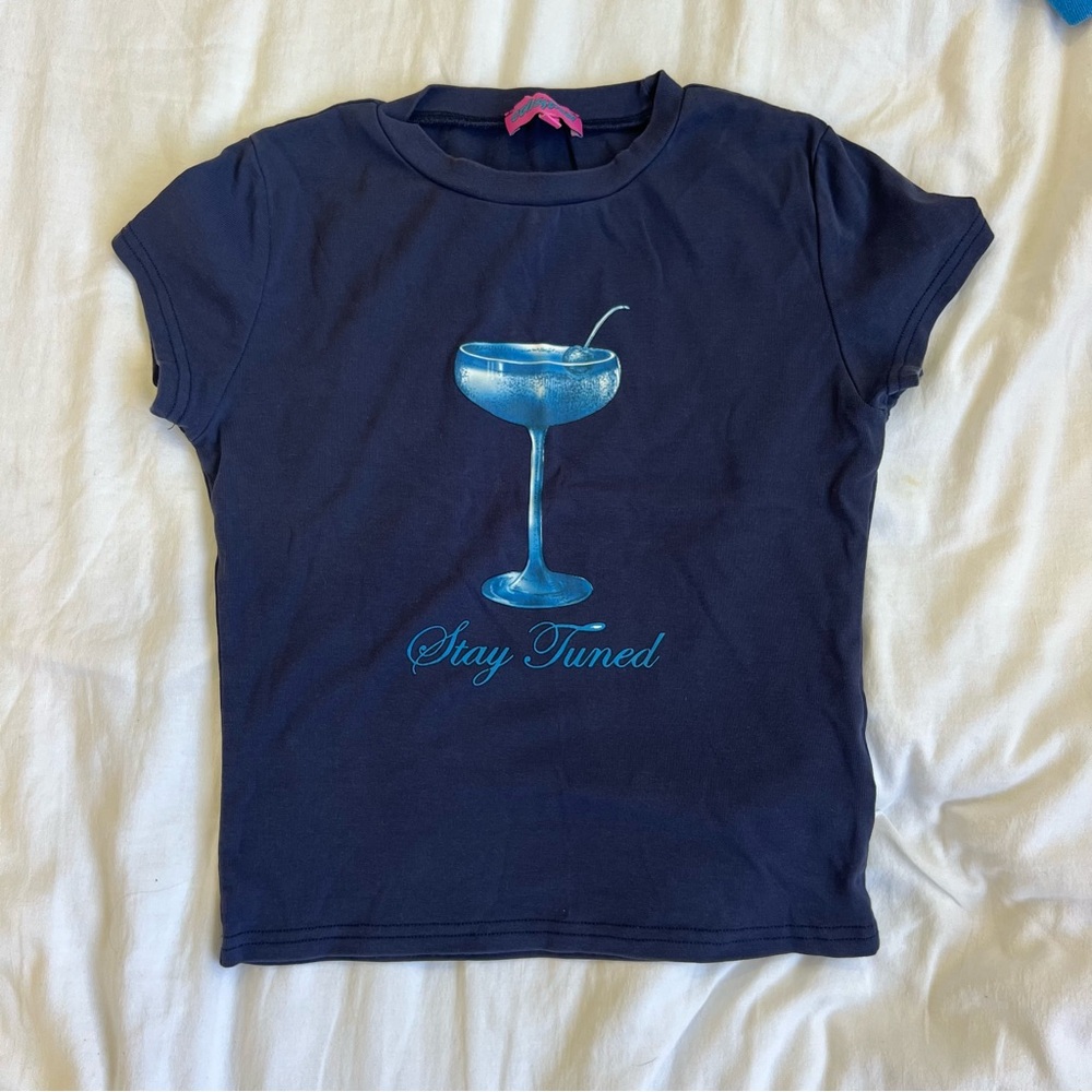 Edikted Navy Baby Tee